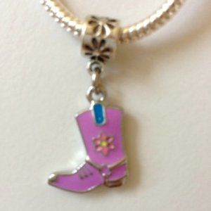 COWBOY BOOTS Dangling Charm Bead For European Style Charm Bracelets